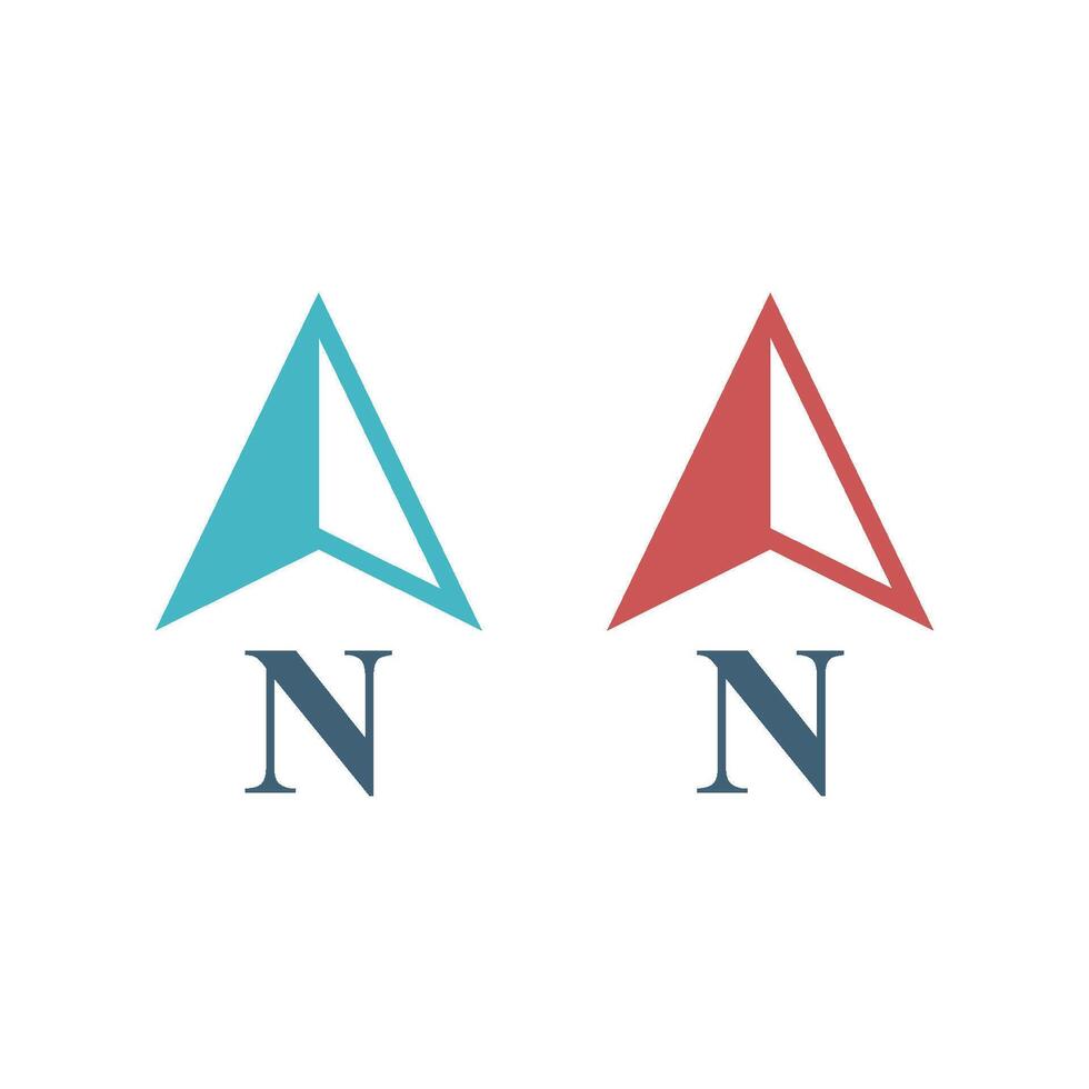 Set North Compass Arrow Icon Logo Template Illustration Design. EPS 10. vector