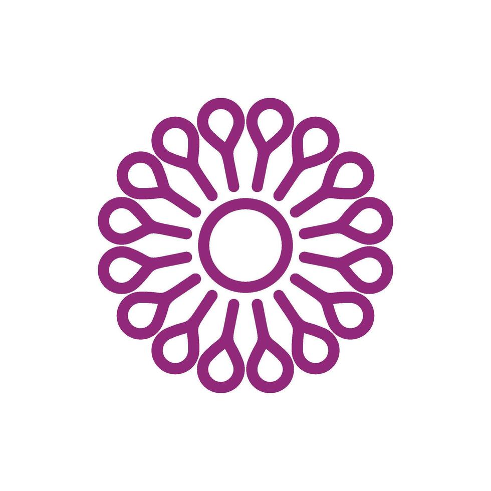 Purple Flower Circle Ornament Logo Template Illustration Design. EPS 10. vector