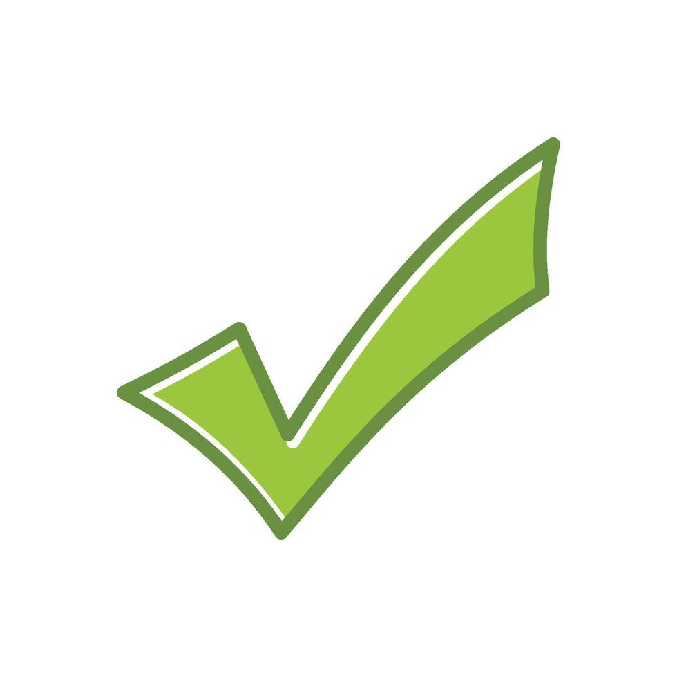Bold Green Check Mark Icon Logo Template Illustration Design. EPS 10. vector