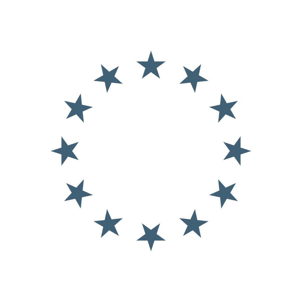 Blue Decoration Circle Star Border Logo Template Illustration Design. EPS 10. vector