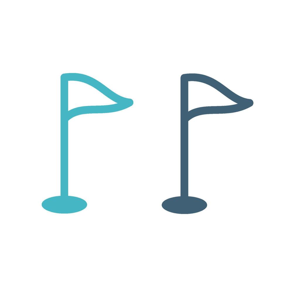 Set Golf Flag Icon Logo Template Illustration Design. EPS 10. vector