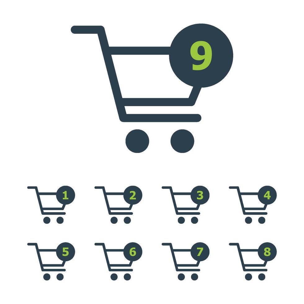 Set Line Art Trolley Number Icon Logo Template Illustration Design. EPS 10. vector