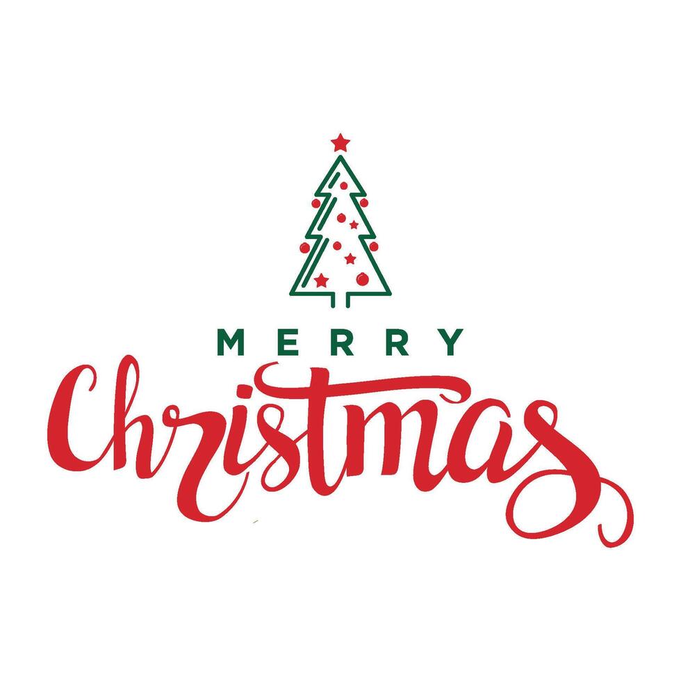 Merry Christmas and Happy New Year Greeting Card With Tree Ornament Template Illustration Design. EPS 10. vector