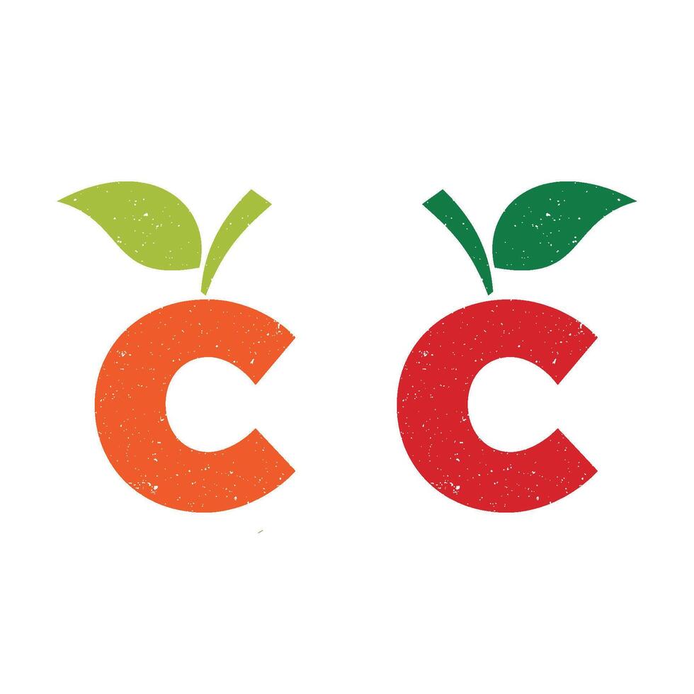 Set Letter C Fruit Icon Logo Template Illustration Design. EPS 10. vector