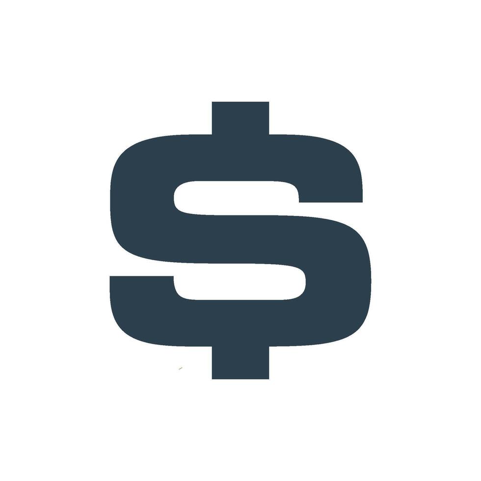 Simple Blue Dollar Sign Icon Logo Template Illustration Design. EPS 10. vector