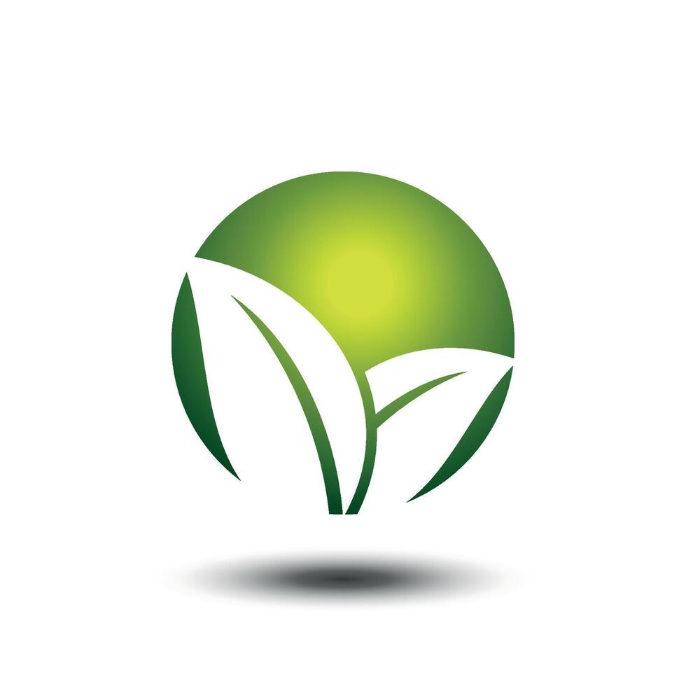 Natural Ecology Leaf Sphere Icon Logo Template Illustration Design. EPS 10. vector