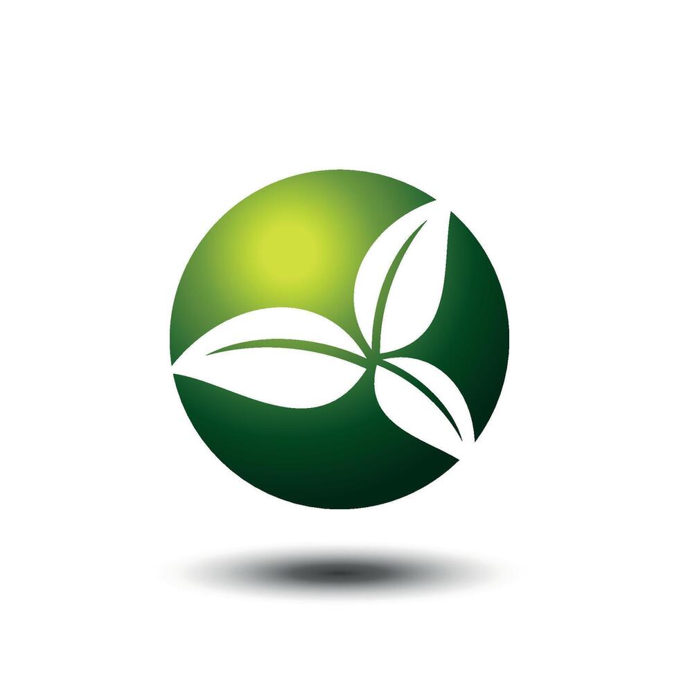 Natural Leaf Sphere Icon Logo Template Illustration Design. EPS 10. vector
