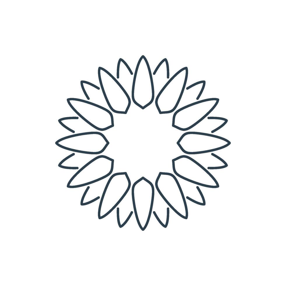 Circular Line Art Ornamental Flower Logo Template Illustration Design. EPS 10. vector