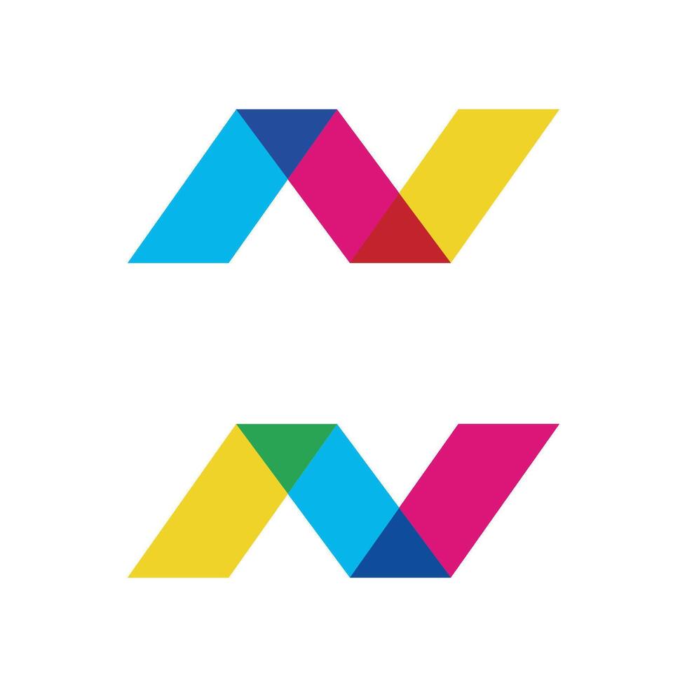Colorful Set Letter N Logo Template Illustration Design. EPS 10. vector