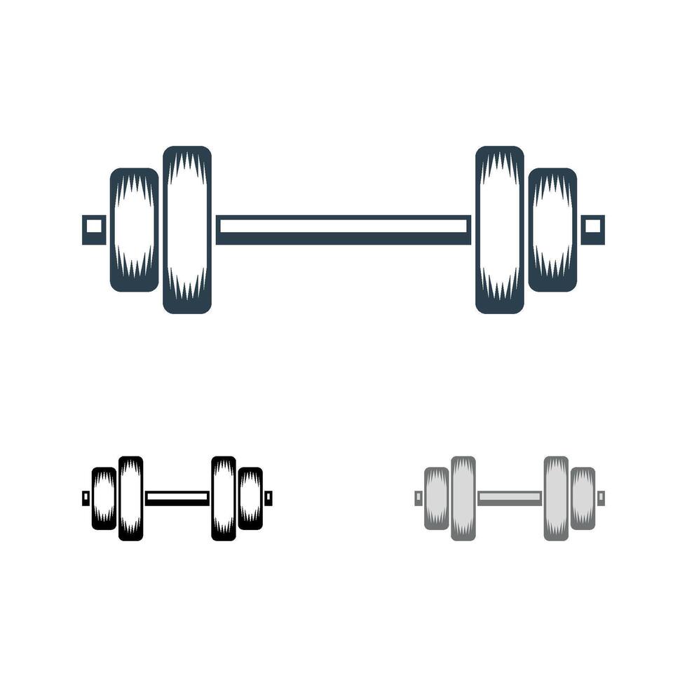 Set Dumbbell Icon Logo Template Illustration Design. EPS 10. vector