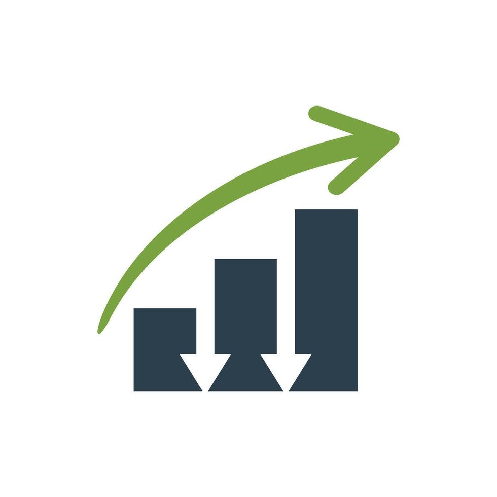 Green Arrow Stock Exchange Chart Icon Logo Template Illustration Design. EPS 10. vector