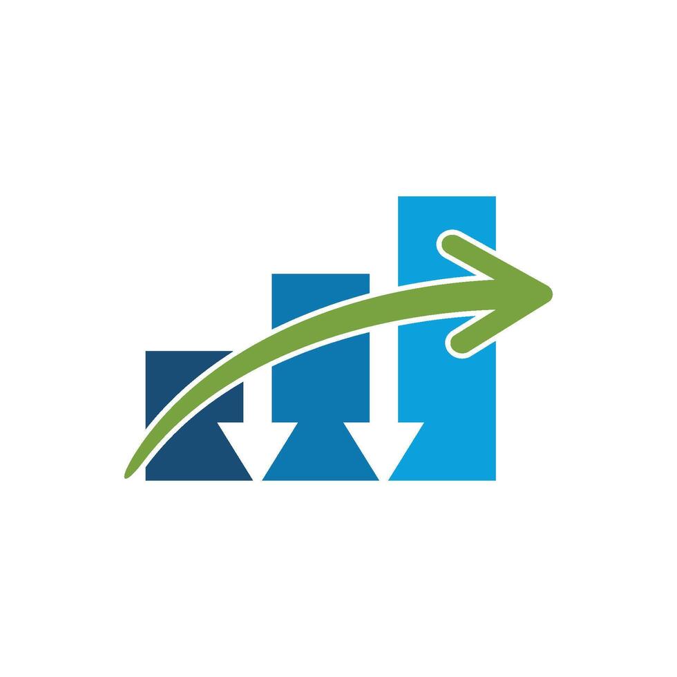 Blue Stock Exchange Chart Icon Logo Template Illustration Design. EPS 10. vector