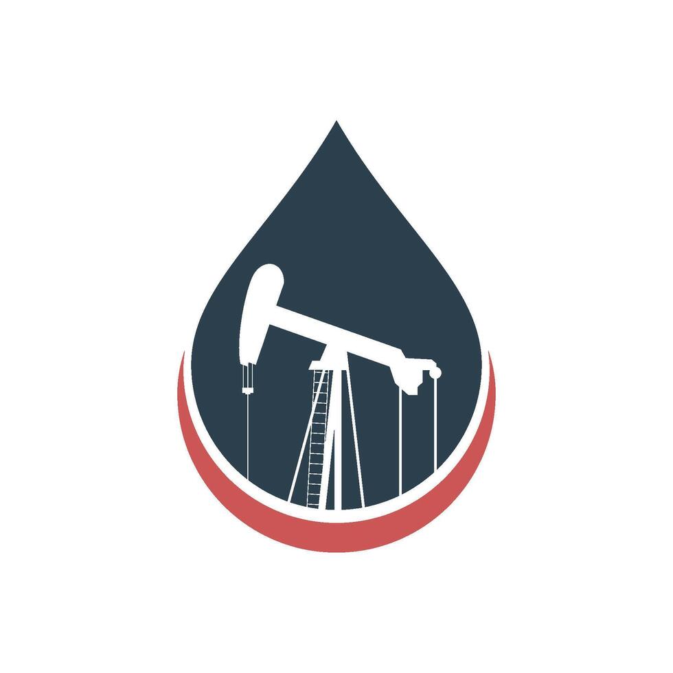 Drop Oil Pump Jack Icon Logo Template Illustration Design. EPS 10. vector