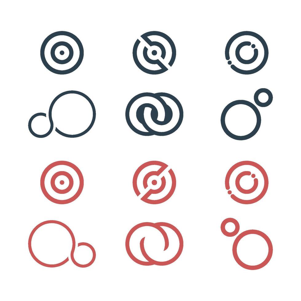 Line Art Circle Set Infinity Icon Logo Template Illustration Design. EPS 10. vector