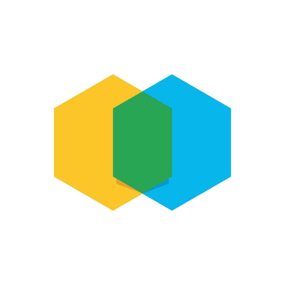 Overlapping Hexagon Shape Icon Logo Template Illustration Design. EPS 10. vector