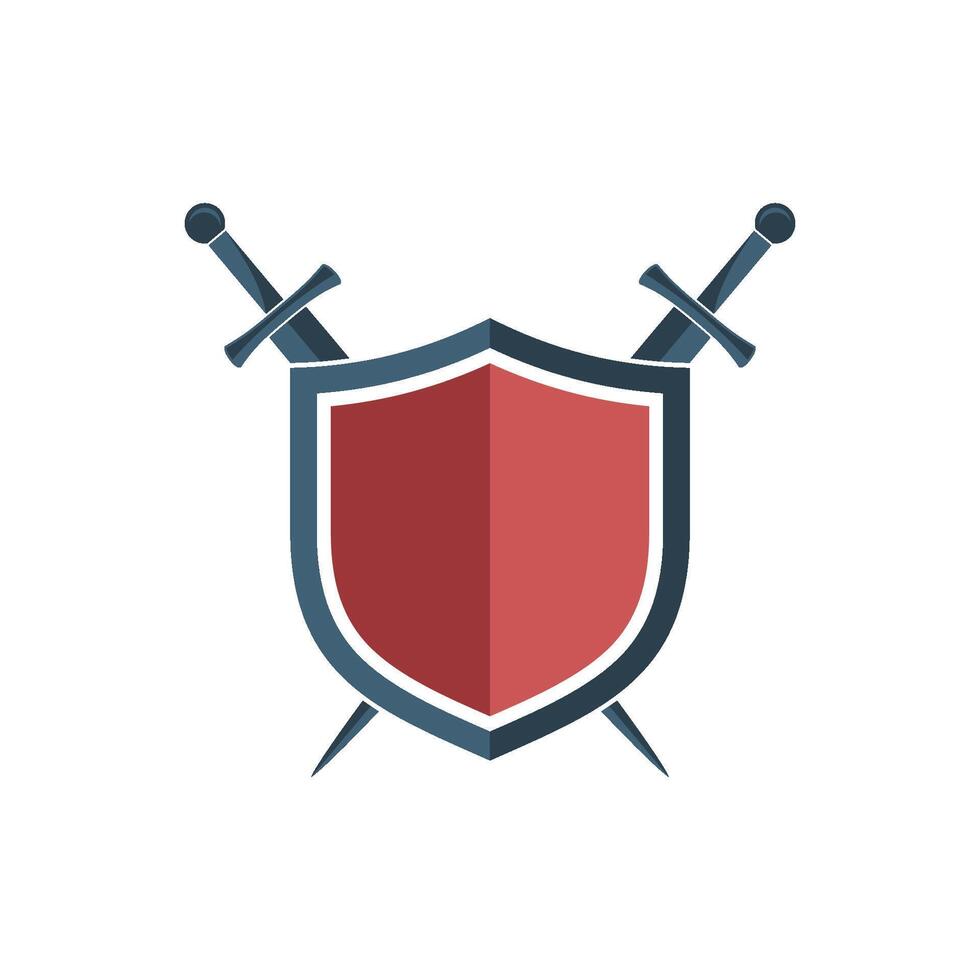 Shield and Sword Logo Template Illustration Design. EPS 10. vector