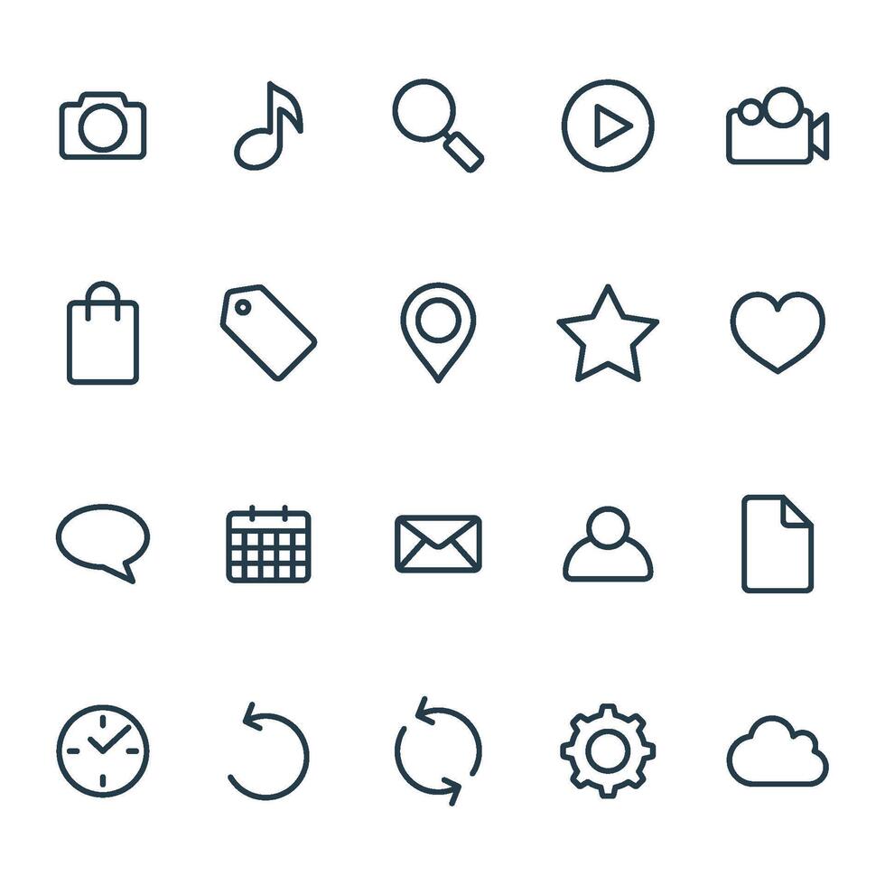 Line Art Icon Set Logo Template Illustration Design. EPS 10. vector