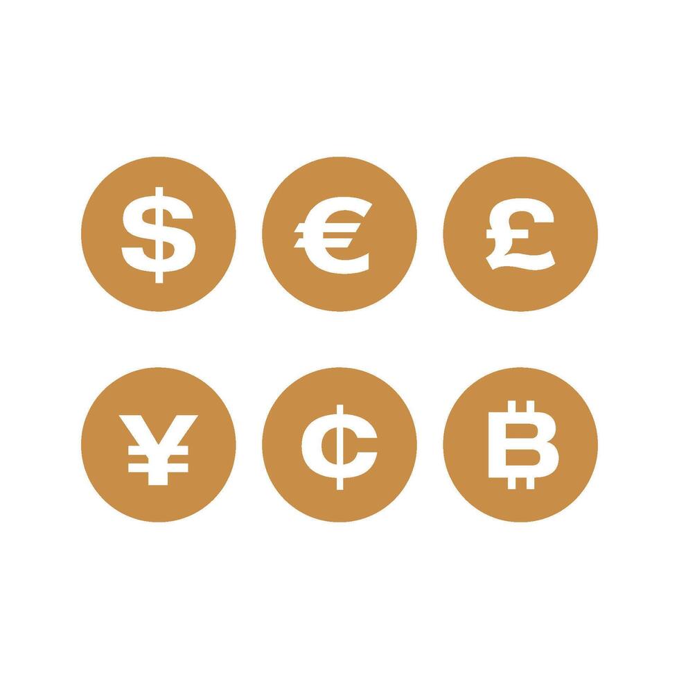 Set Circle Currency Sign, Money Icon Logo Template Illustration Design. EPS 10. vector