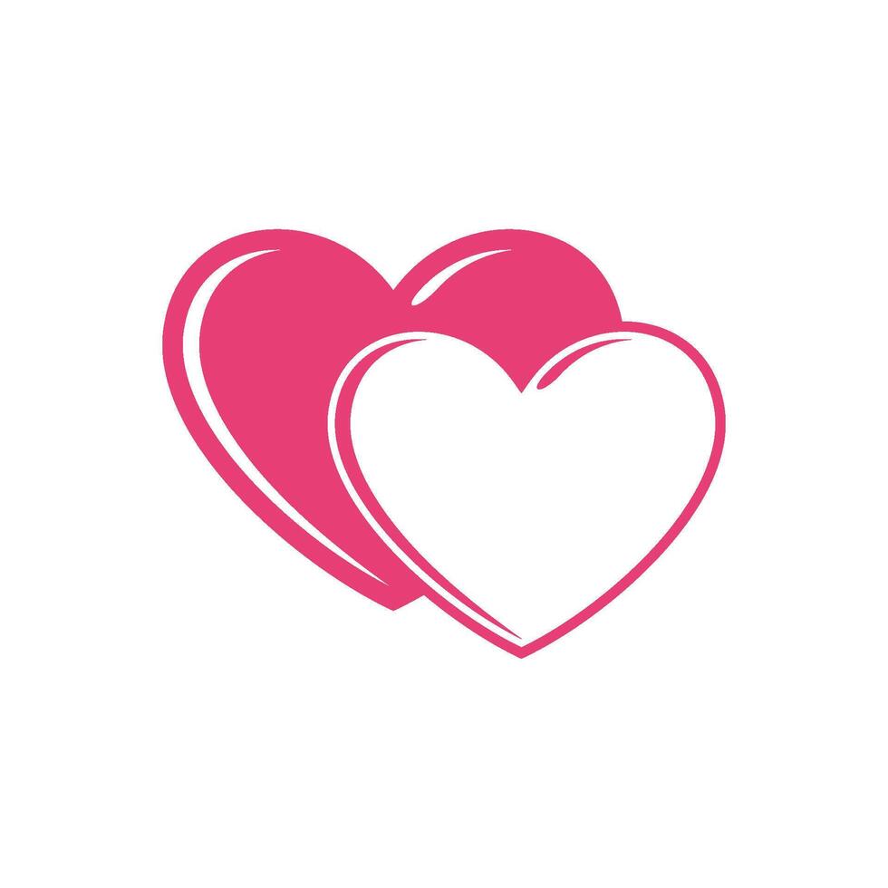 Two Heart Icon Logo Template Illustration Design. EPS 10. vector