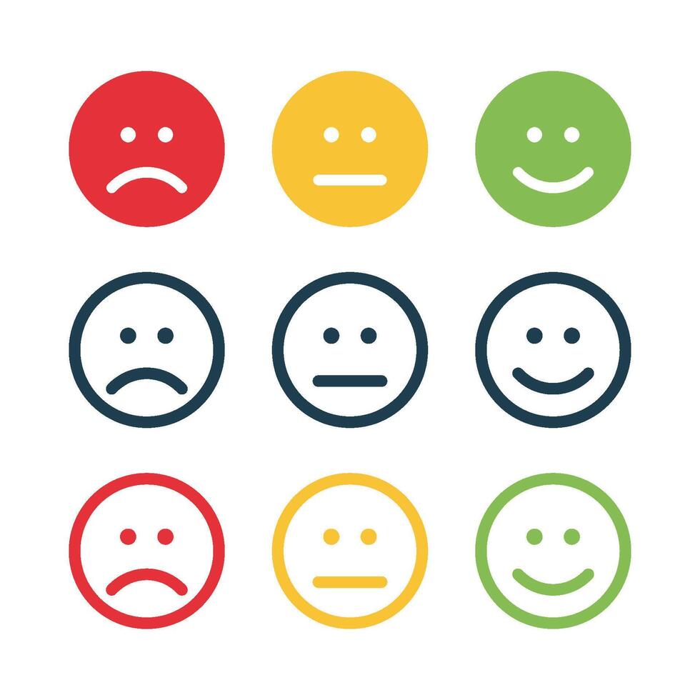 Emoticon Circle Colorful Set. Icon Logo Template Illustration Design. EPS 10. vector