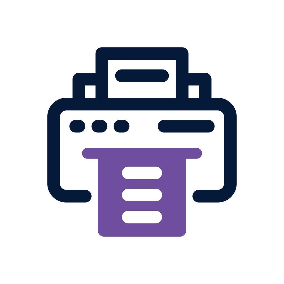 printer dual tone icon. Sleek and modern icon for websites, mobile apps, marketing materials, and corporate design. Fully scalable and ready to use. vector