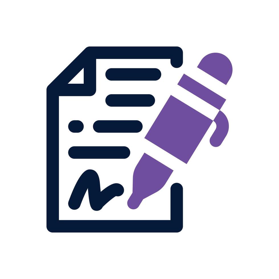 contract dual tone icon. Sleek and modern icon for websites, mobile apps, marketing materials, and corporate design. Fully scalable and ready to use. vector