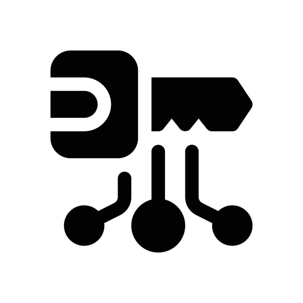 digital key glyph icon. Strong and solid icon for websites, mobile interfaces, presentations, and visual branding. High quality and easy to edit. vector