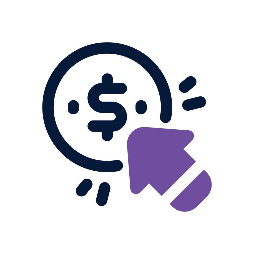 buying dual tone icon. Sleek and modern icon for websites, mobile apps, marketing materials, and corporate design. Fully scalable and ready to use. vector