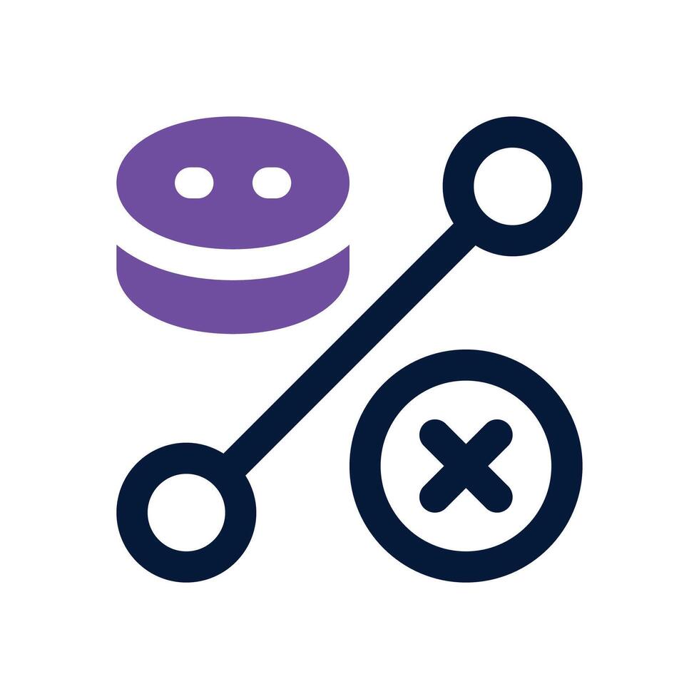 remove database dual tone icon. Sleek and modern icon for websites, mobile apps, marketing materials, and corporate design. Fully scalable and ready to use. vector