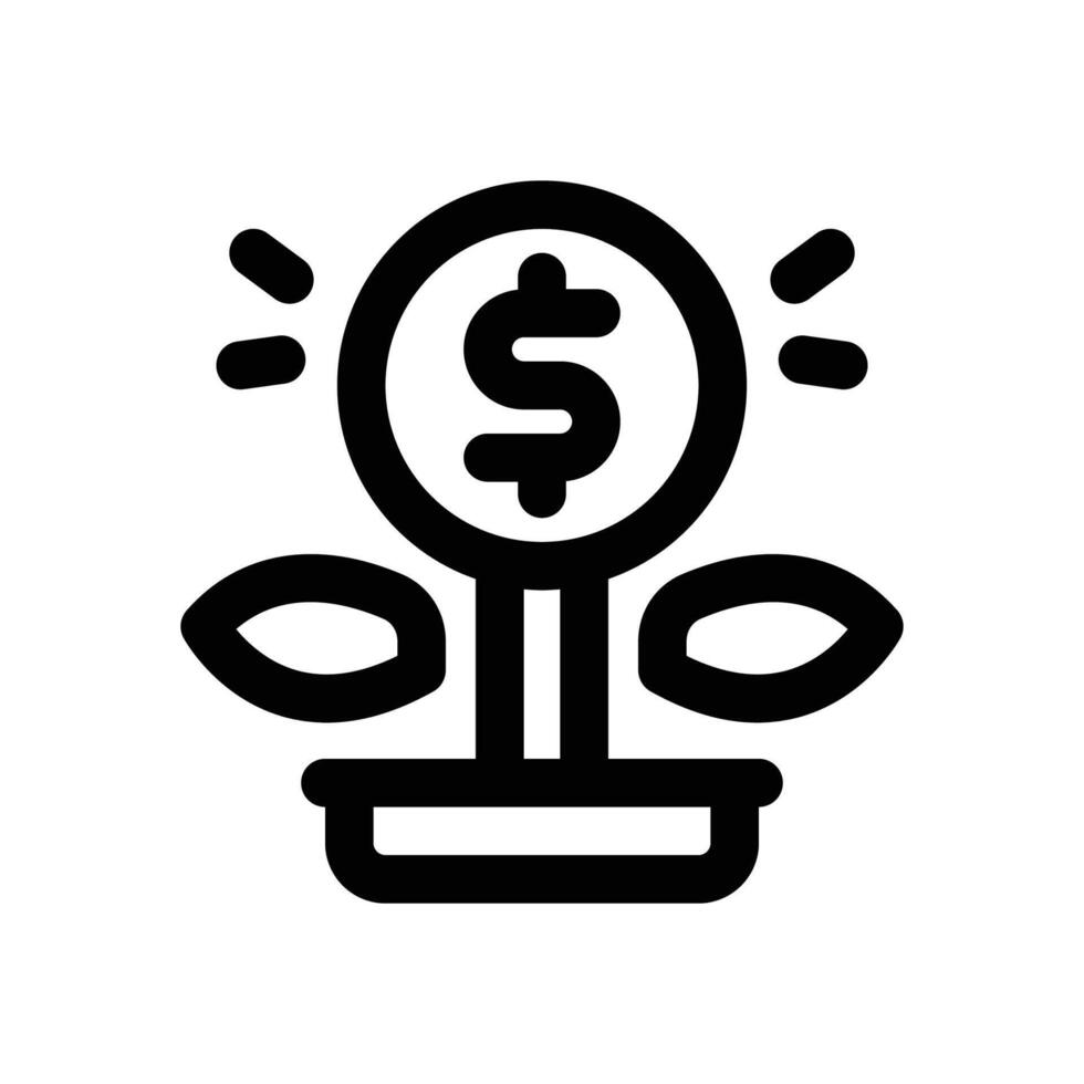 investment growth line icon. Clean and minimalist icon for websites, mobile apps, presentations, and logos. Fully scalable and customizable for any project. vector