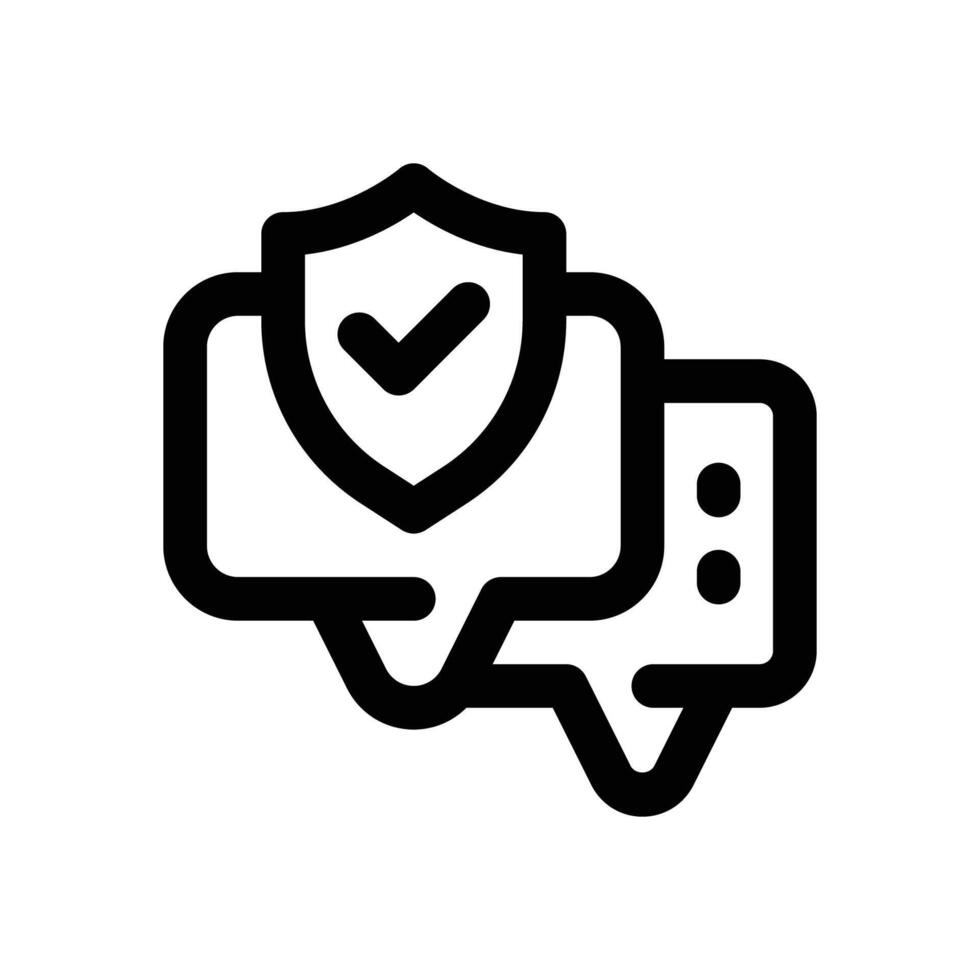 chat security line icon. Clean and minimalist icon for websites, mobile apps, presentations, and logos. Fully scalable and customizable for any project. vector