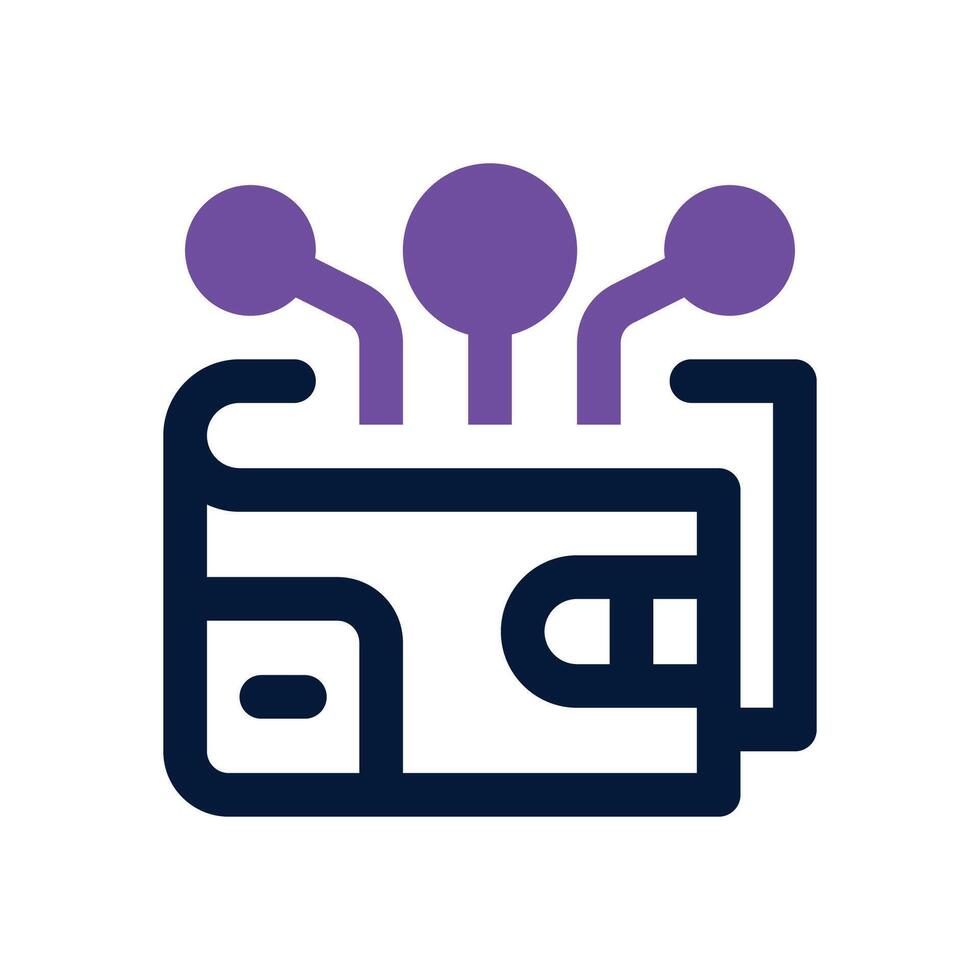digital wallet dual tone icon. Sleek and modern icon for websites, mobile apps, marketing materials, and corporate design. Fully scalable and ready to use. vector