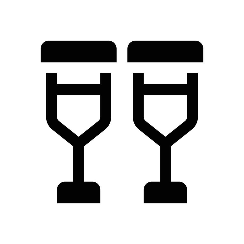 crutch glyph icon. Strong and solid icon for websites, mobile interfaces, presentations, and visual branding. High quality and easy to edit. vector