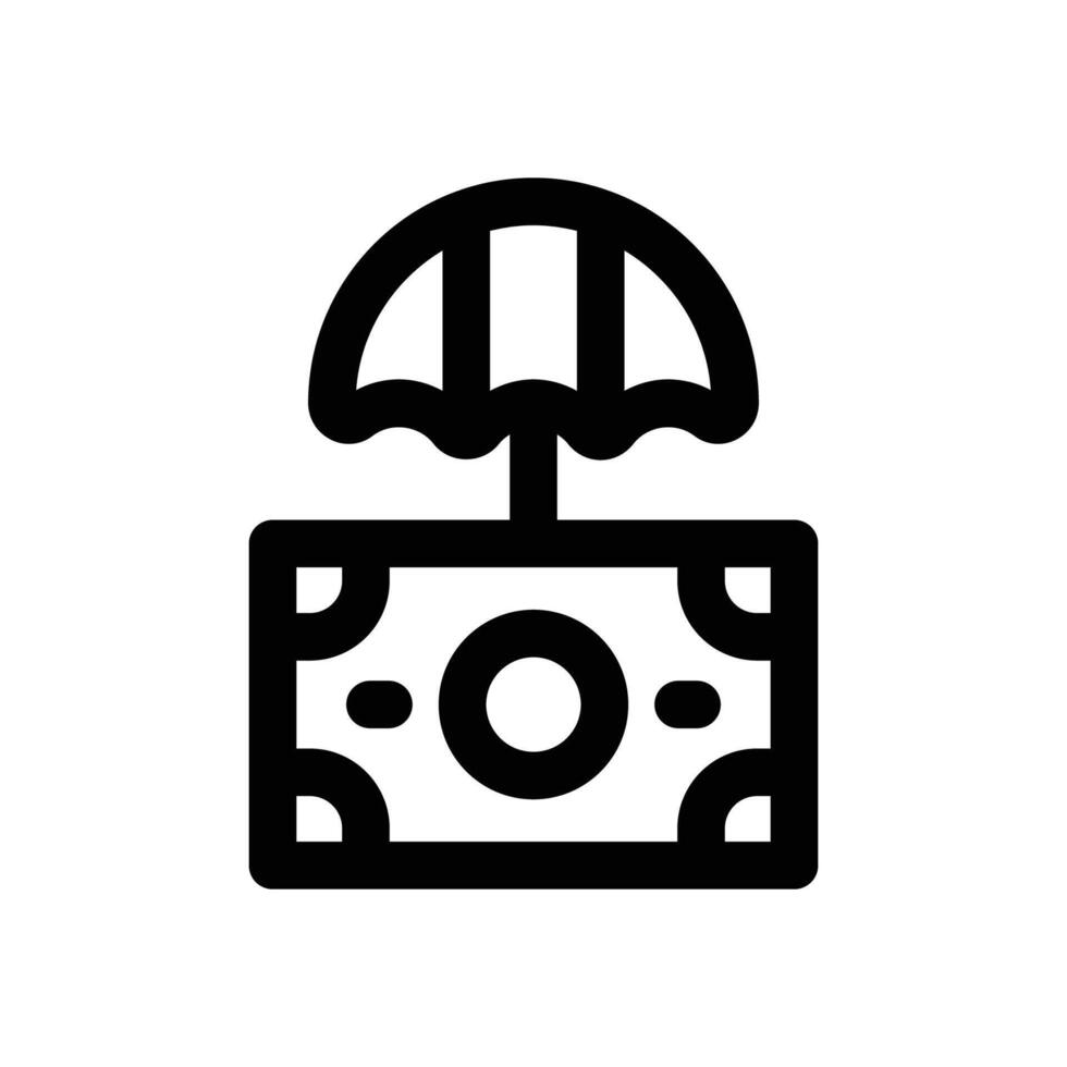 money insurance line icon. Clean and minimalist icon for websites, mobile apps, presentations, and logos. Fully scalable and customizable for any project. vector