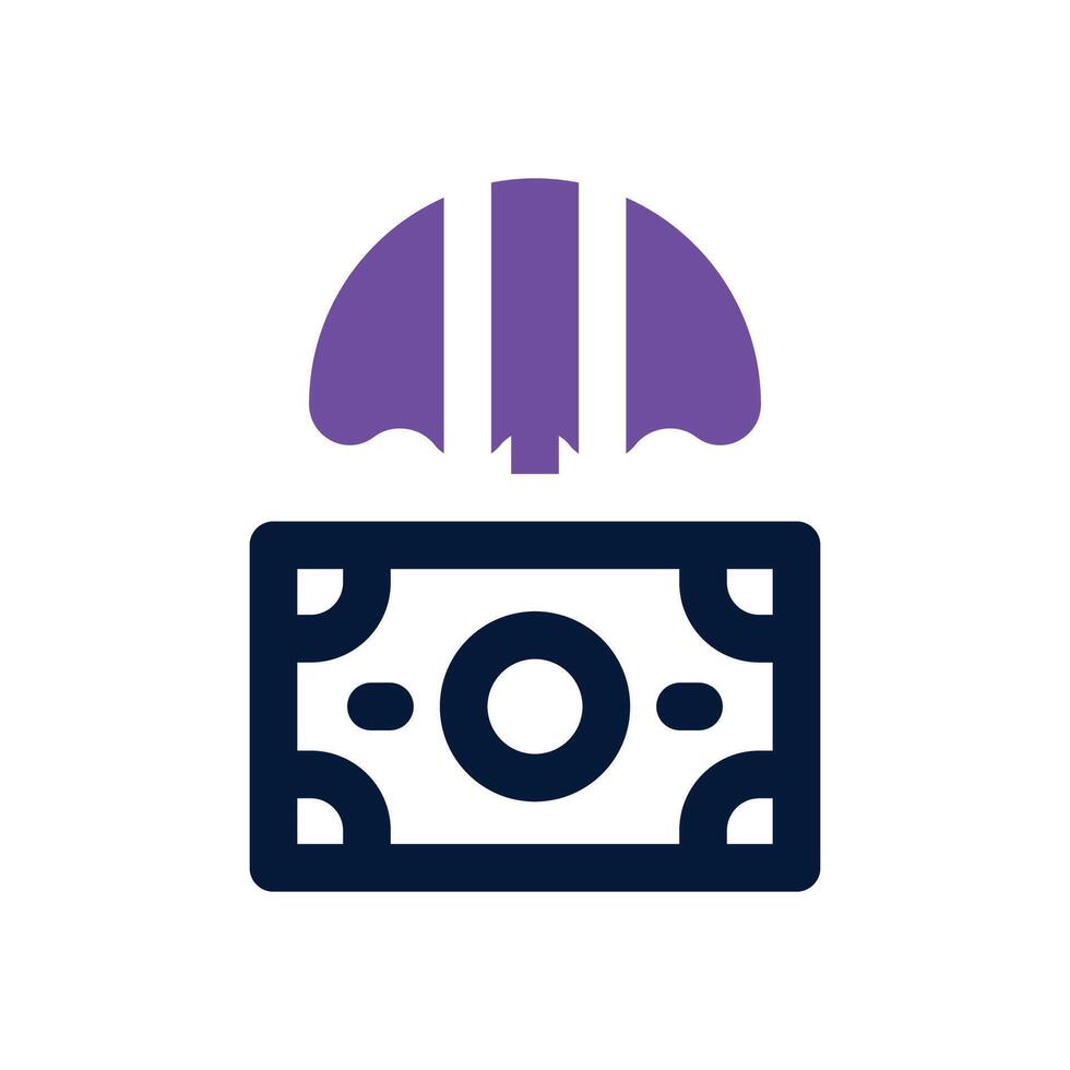 money insurance dual tone icon. Sleek and modern icon for websites, mobile apps, marketing materials, and corporate design. Fully scalable and ready to use. vector