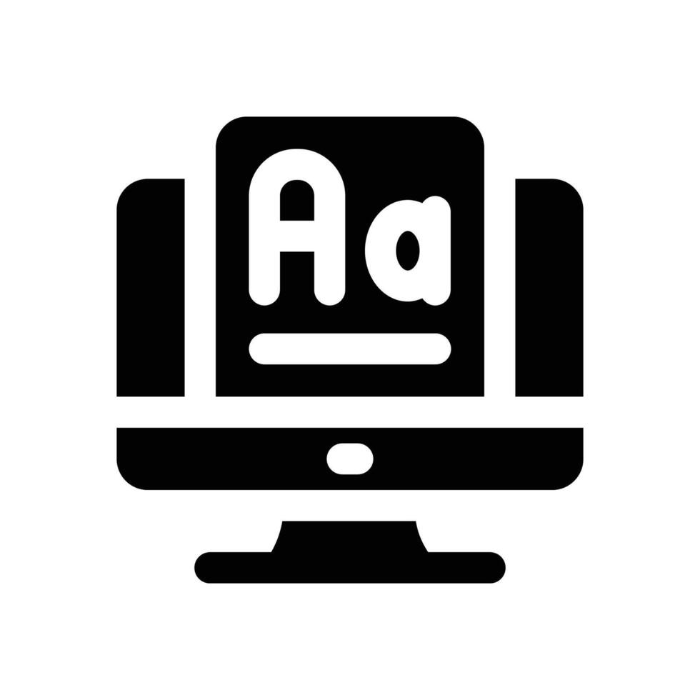 vocabulary glyph icon. Strong and solid icon for websites, mobile interfaces, presentations, and visual branding. High quality and easy to edit. vector