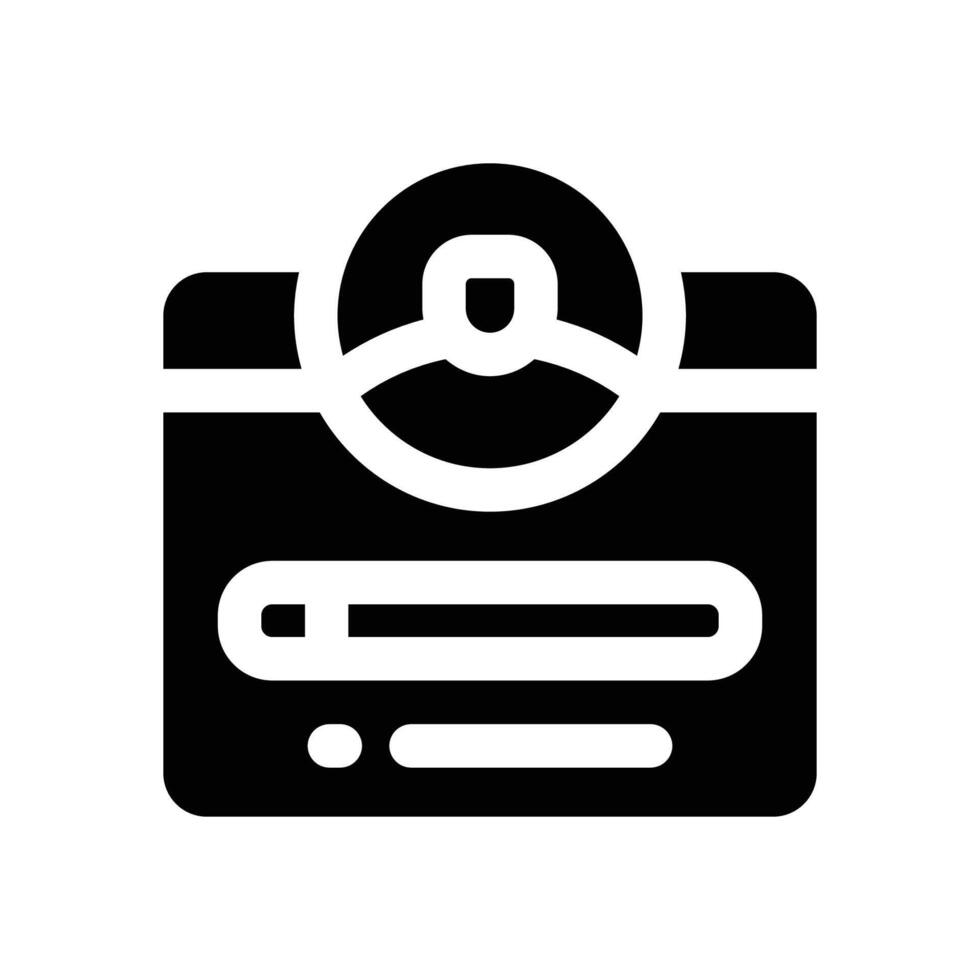 login glyph icon. Strong and solid icon for websites, mobile interfaces, presentations, and visual branding. High quality and easy to edit. vector