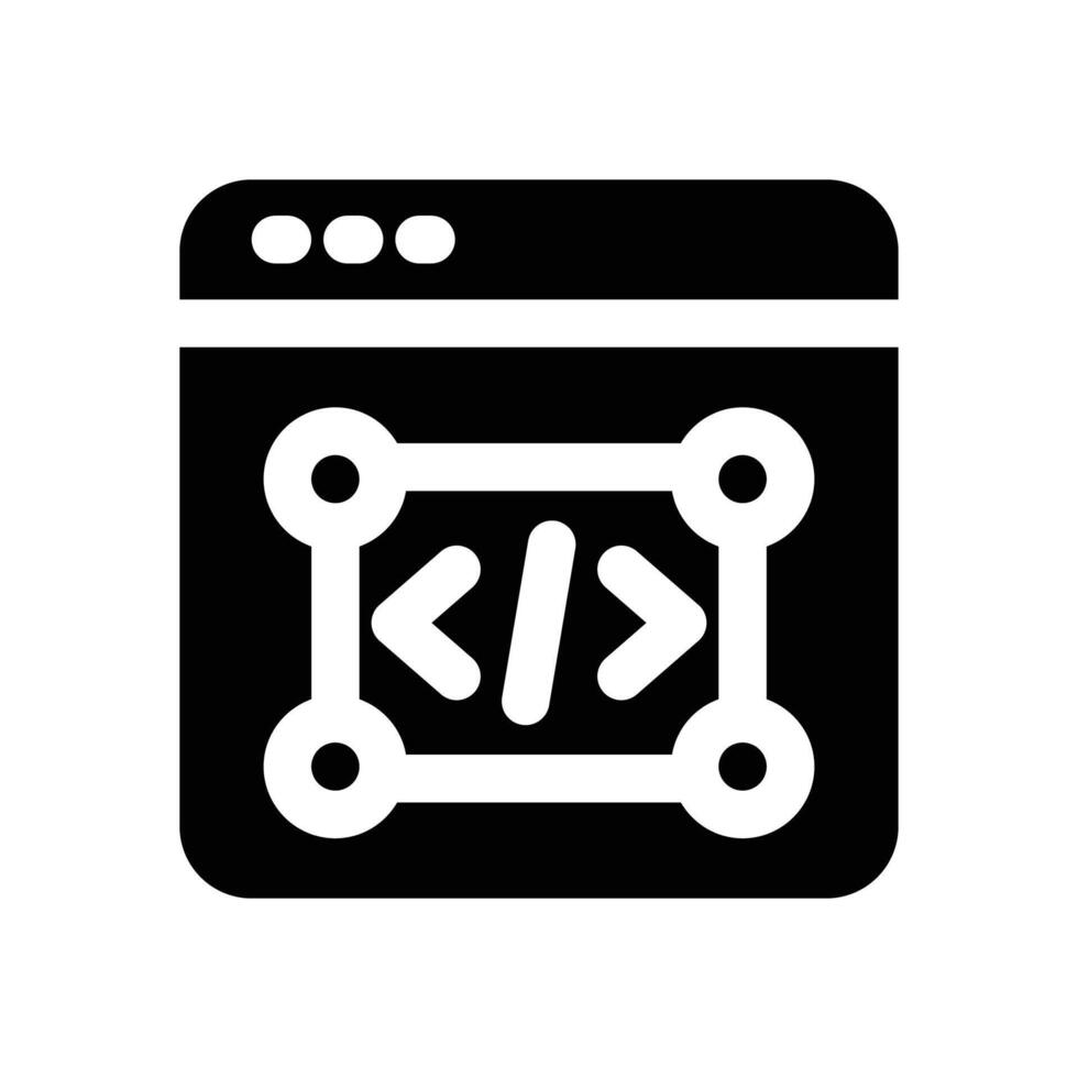 development glyph icon. Strong and solid icon for websites, mobile interfaces, presentations, and visual branding. High quality and easy to edit. vector