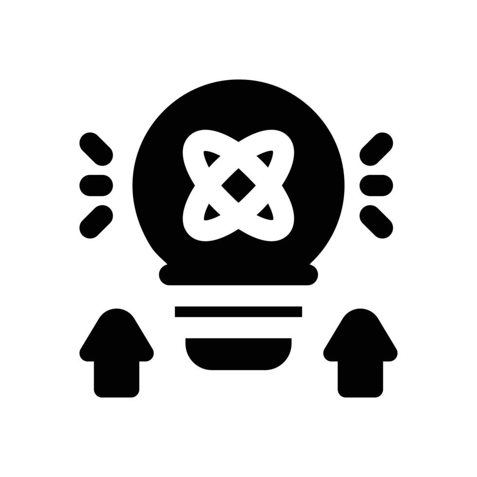inspiration glyph icon. Strong and solid icon for websites, mobile interfaces, presentations, and visual branding. High quality and easy to edit. vector