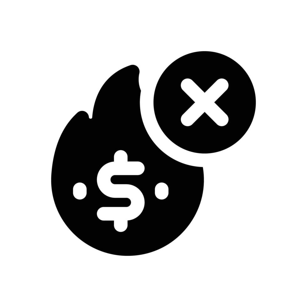 debt glyph icon. Strong and solid icon for websites, mobile interfaces, presentations, and visual branding. High quality and easy to edit. vector