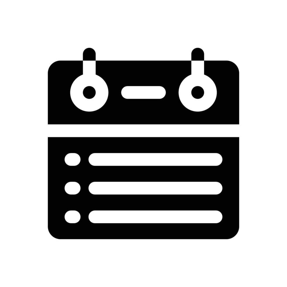 list glyph icon. Strong and solid icon for websites, mobile interfaces, presentations, and visual branding. High quality and easy to edit. vector