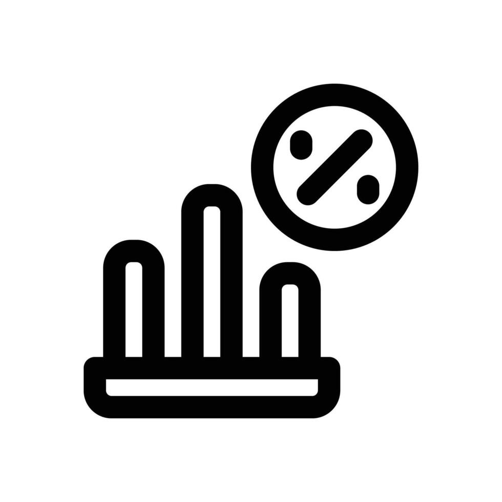 bar chart line icon. Clean and minimalist icon for websites, mobile apps, presentations, and logos. Fully scalable and customizable for any project. vector