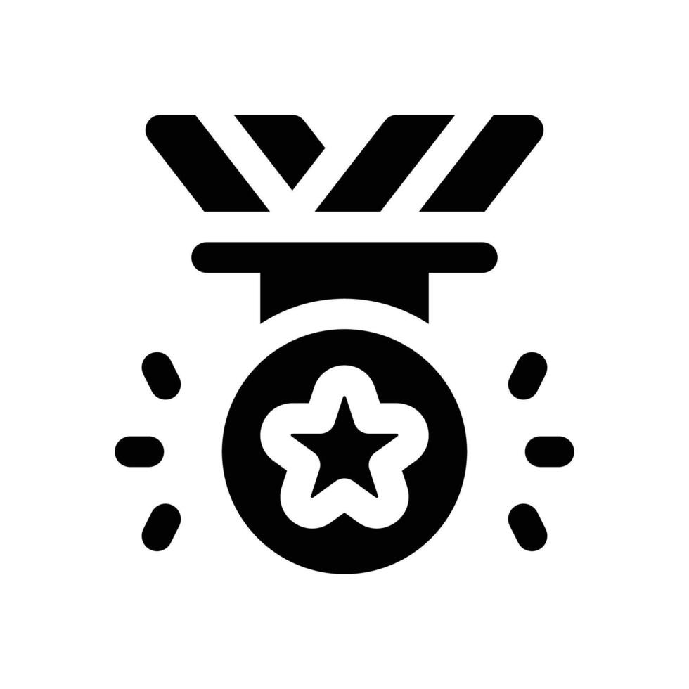 medal glyph icon. Strong and solid icon for websites, mobile interfaces, presentations, and visual branding. High quality and easy to edit. vector