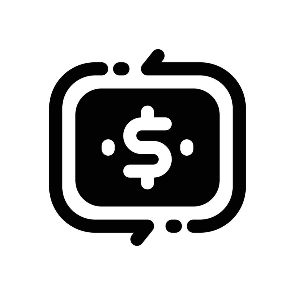 cashflow glyph icon. Strong and solid icon for websites, mobile interfaces, presentations, and visual branding. High quality and easy to edit. vector