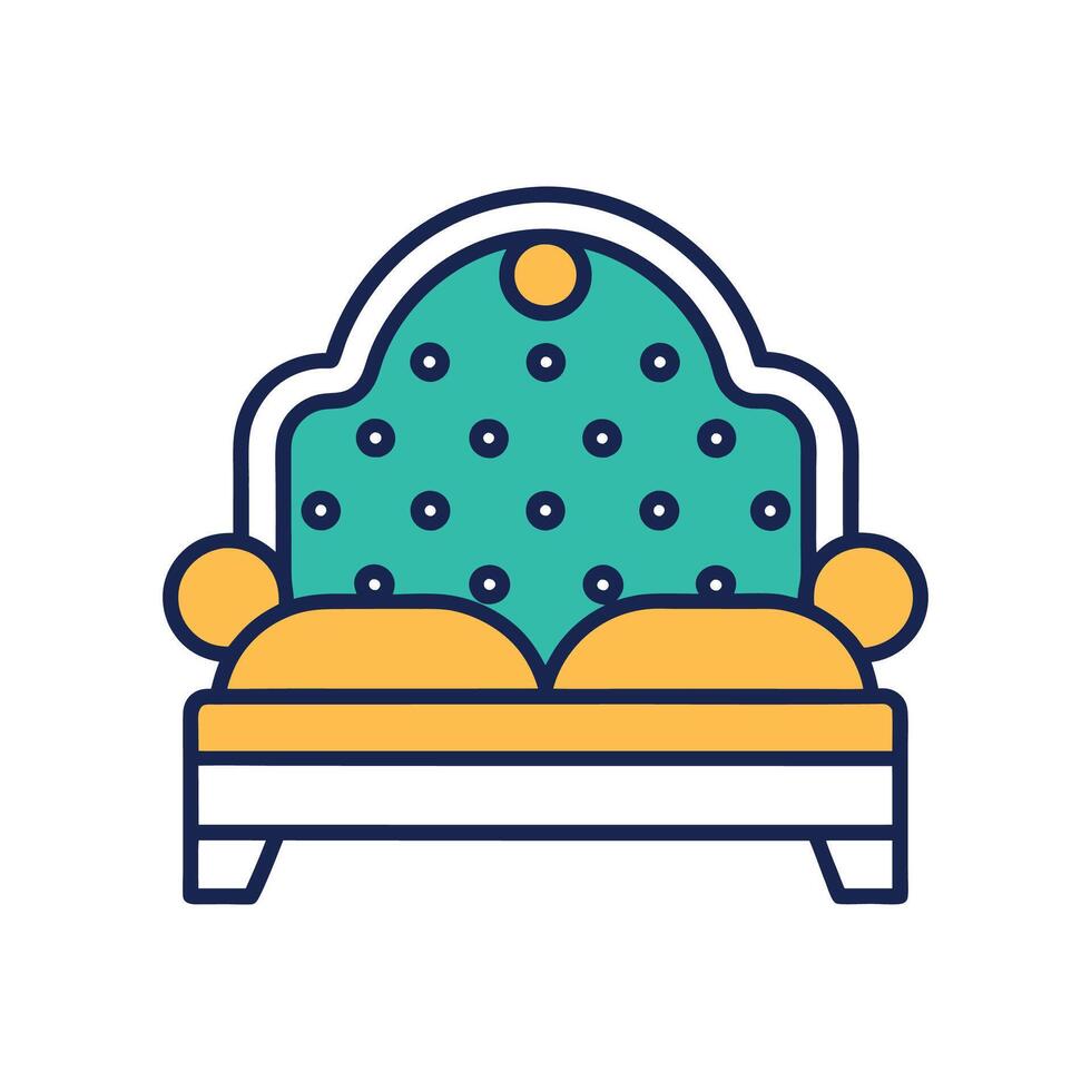 Chic Tufted Headboard in Stylish Bedroom vector
