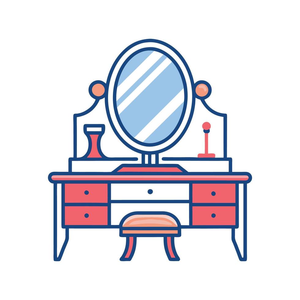 Elegant Vanity Table for Stylish Bedroom vector