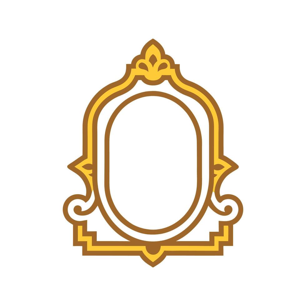 Elegant Bedroom featuring Gold Plated Mirror vector