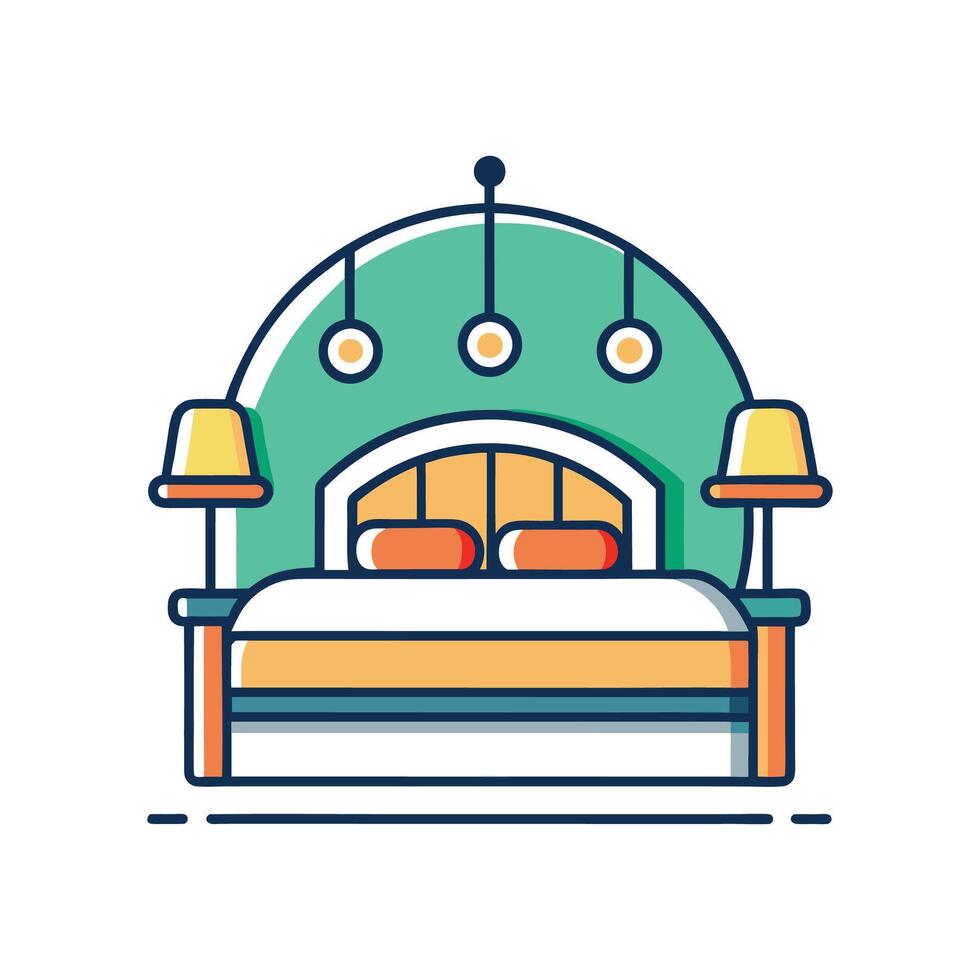 Stylish Bedroom Headboard Lighting Design vector