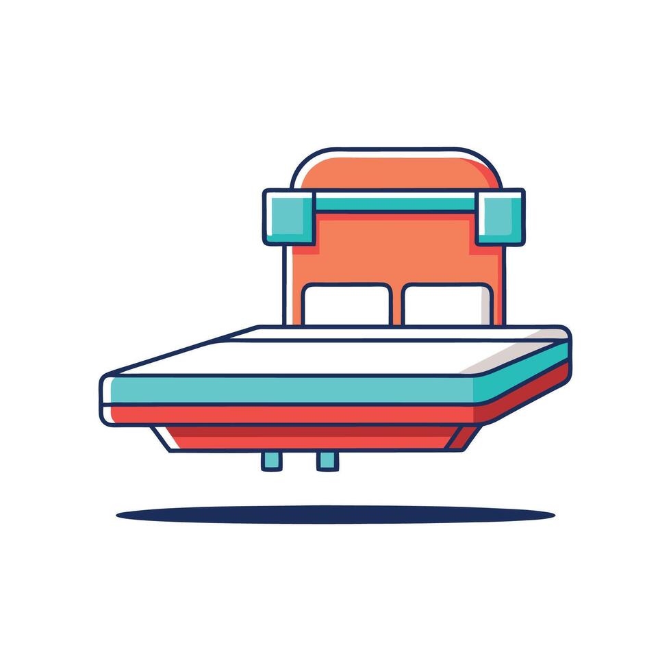 Elegant Ultra Modern Floating Platform Bed Design vector