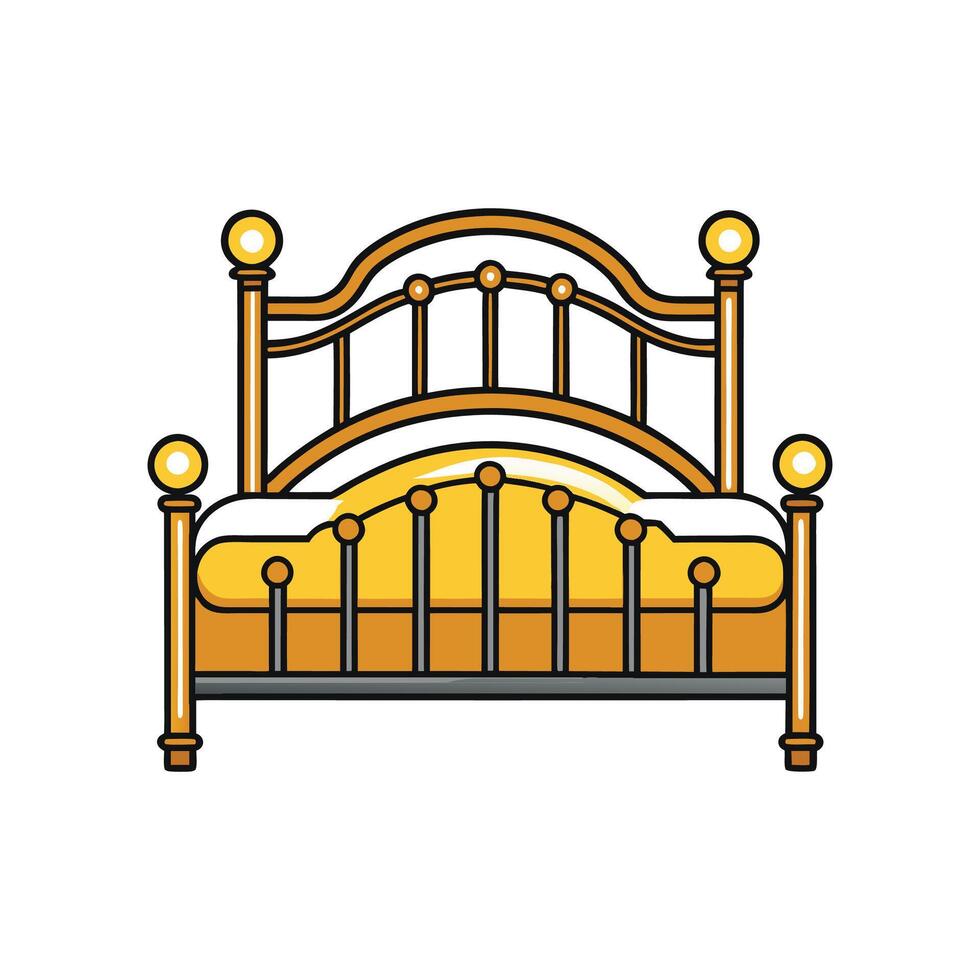 Elegant Vintage Brass Bed Frame for Timeless Decor vector